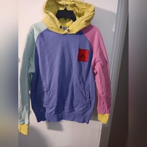 Teddy Fresh Kids Pastel Colorblock Hoodie in Lavender, Pink, Yellow & Mint